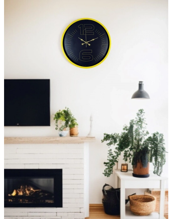 ® 36 Cm Sarı Dekoratif Duvar Saati
