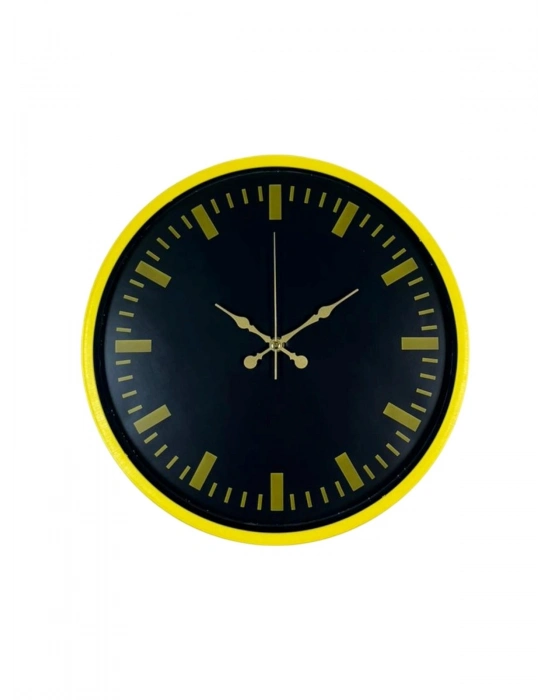 ® 36 Cm Sarı Dekoratif Duvar Saati