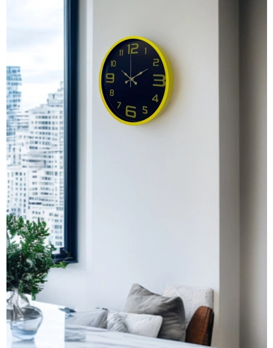 ® 36 Cm Sarı Gold Rakamlı Duvar Saati