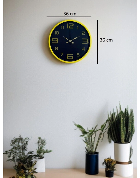 ® 36 Cm Sarı Gold Rakamlı Duvar Saati