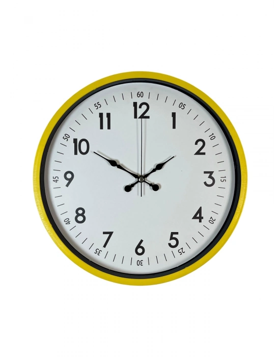 ® 36 Cm Sarı Modern Dekoratif Duvar Saati