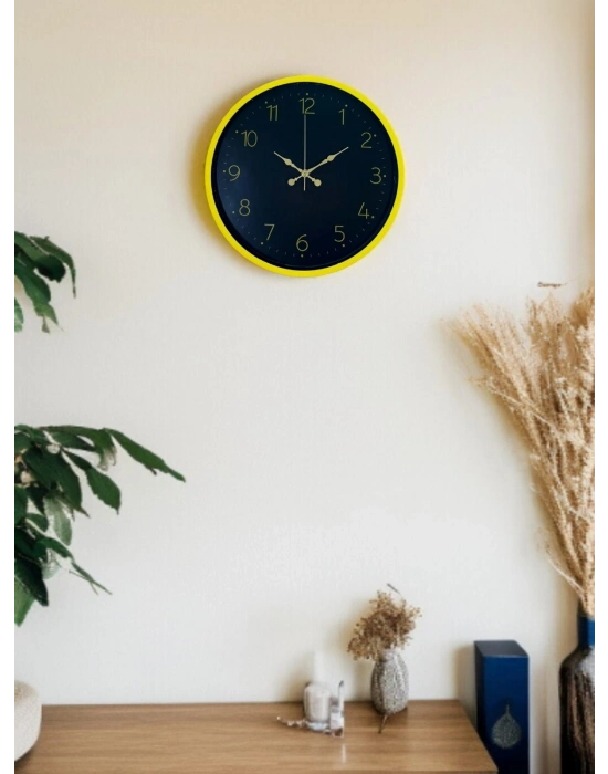 ® 36 Cm Sarı Şık Duvar Saati