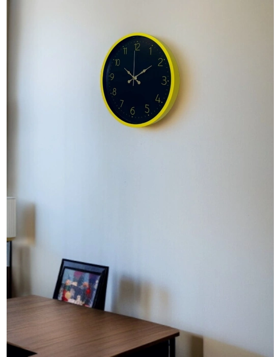 ® 36 Cm Sarı Şık Duvar Saati