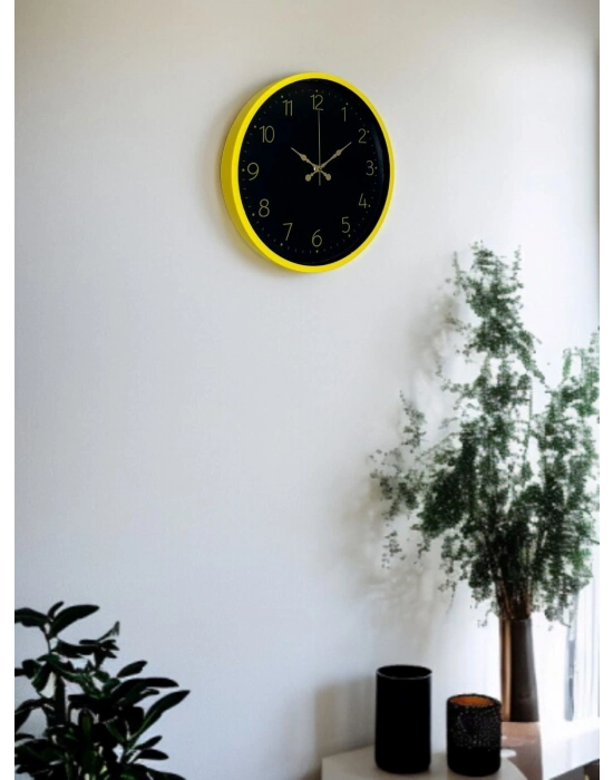 ® 36 Cm Sarı Şık Duvar Saati
