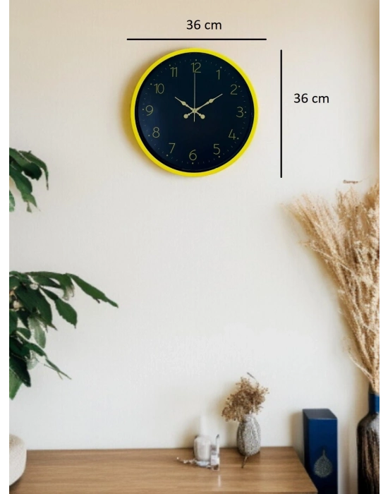 ® 36 Cm Sarı Şık Duvar Saati