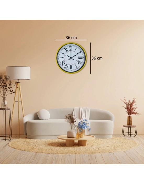 36 Cm Sarı Standart Duvar Saati