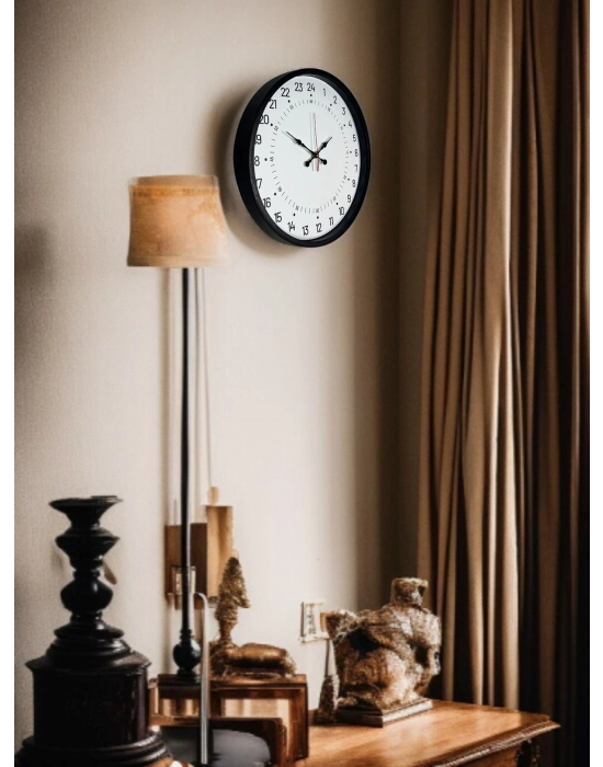 ® 36 Cm Siyah 24 Saat Göstergeli Duvar Saati