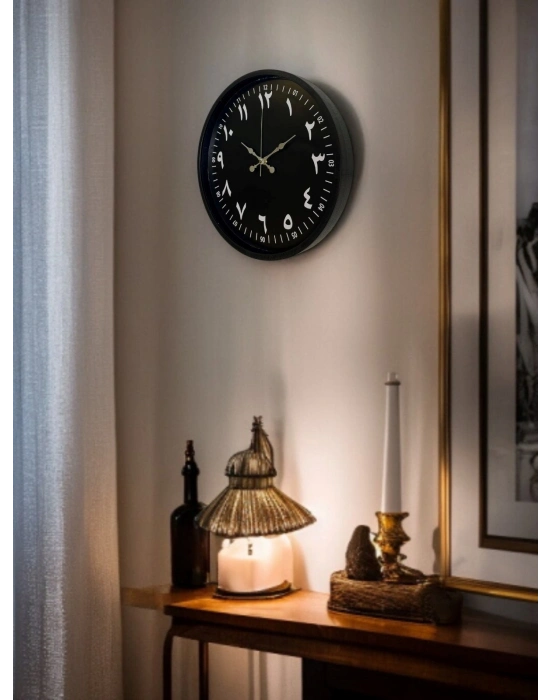 ® 36 Cm Siyah Arapça Rakamlı Duvar Saati