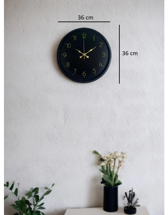 ® 36 Cm Siyah Asil Duvar Saati
