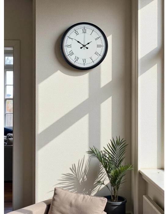 ® 36 Cm Siyah Asil Roma Rakamlı Duvar Saati