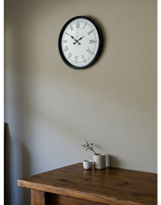® 36 Cm Siyah Asil Roma Rakamlı Duvar Saati