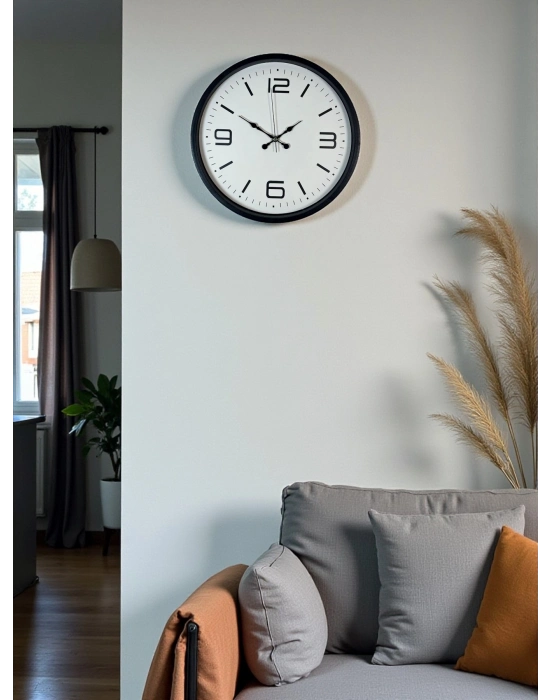 ® 36 Cm Siyah Dekoratif Duvar Saati