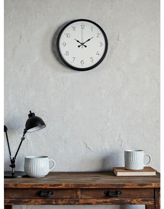 ® 36 Cm Siyah Dekoratif Duvar Saati