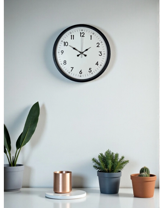 ® 36 Cm Siyah Dekoratif Duvar Saati