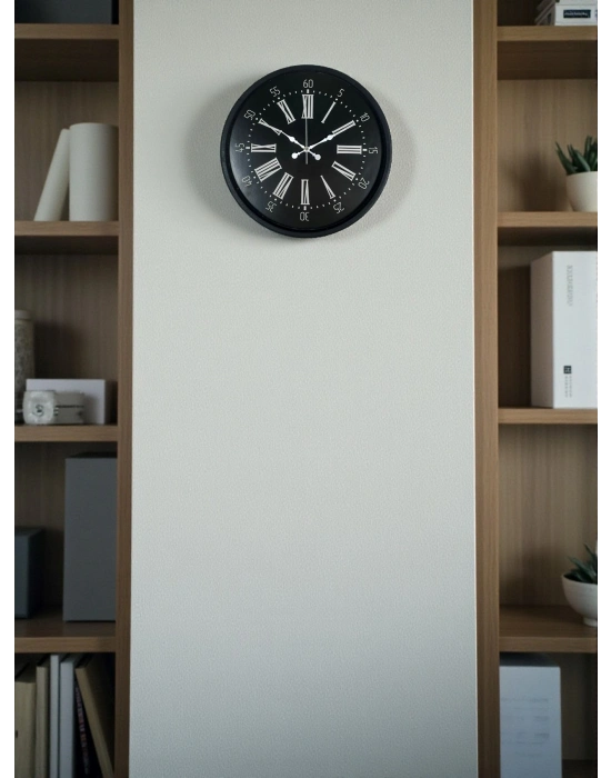 ® 36 Cm Siyah Dekoratif Duvar Saati