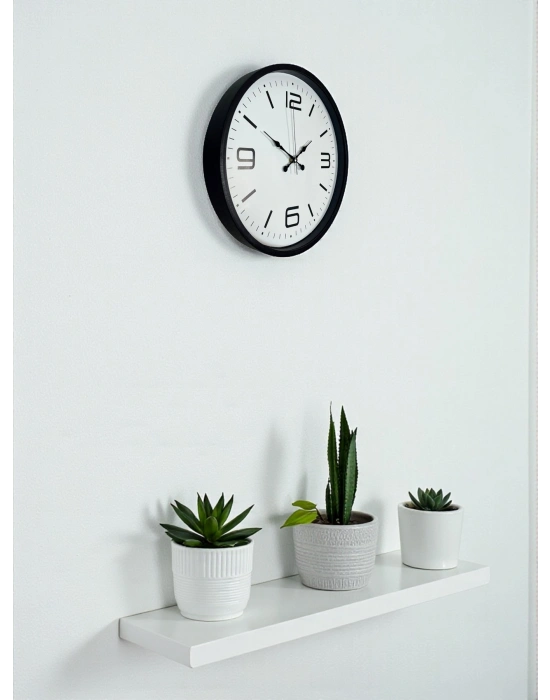 ® 36 Cm Siyah Dekoratif Duvar Saati