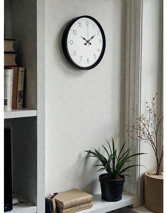 ® 36 Cm Siyah Dekoratif Duvar Saati