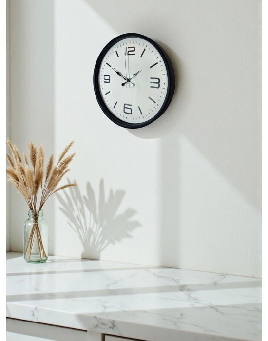 ® 36 Cm Siyah Dekoratif Duvar Saati