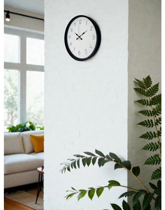 ® 36 Cm Siyah Dekoratif Duvar Saati