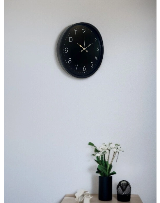 ® 36 Cm Siyah Dekoratif Duvar Saati
