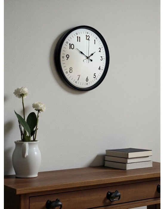 ® 36 Cm Siyah Dekoratif Duvar Saati