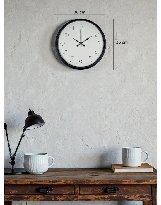 ® 36 Cm Siyah Dekoratif Duvar Saati