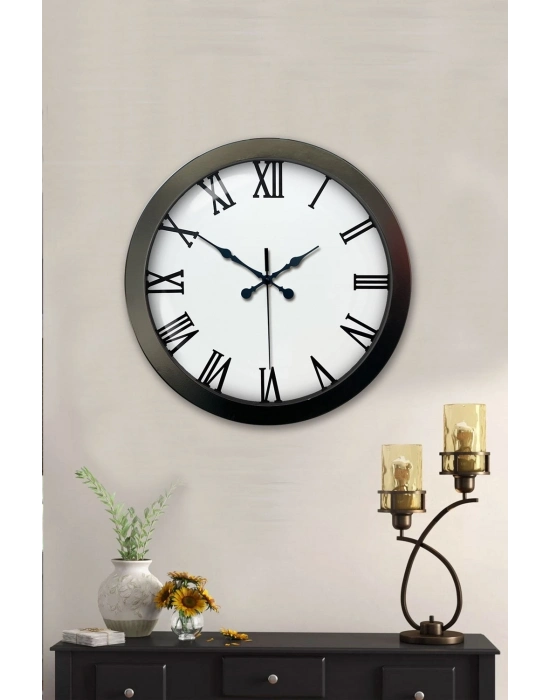 ® 36 cm Siyah Metal Roma Rakamlı Duvar Saati