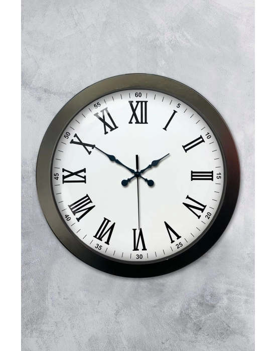 ® 36 cm Siyah Metal Roma Rakamlı Duvar Saati