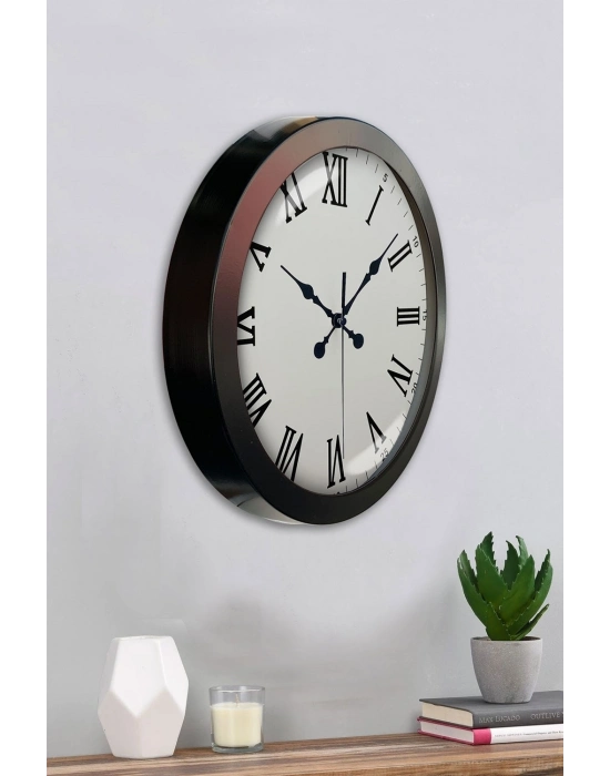 ® 36 cm Siyah Metal Roma Rakamlı Duvar Saati