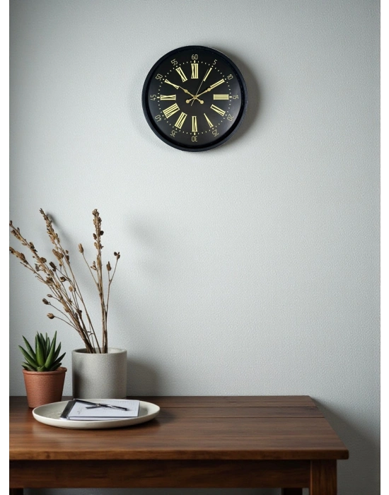 ® 36 Cm Siyah Modern Duvar Saati
