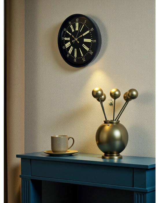 ® 36 Cm Siyah Modern Duvar Saati
