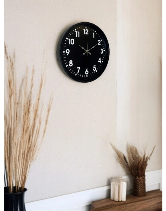 ® 36 Cm Siyah Modern Duvar Saati