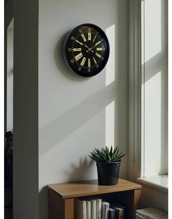 ® 36 Cm Siyah Modern Duvar Saati