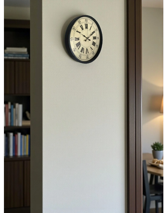 ® 36 Cm Siyah Retro Tasarım Duvar Saati