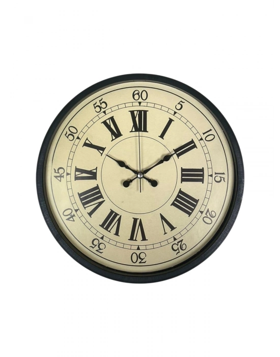 ® 36 Cm Siyah Retro Tasarım Duvar Saati
