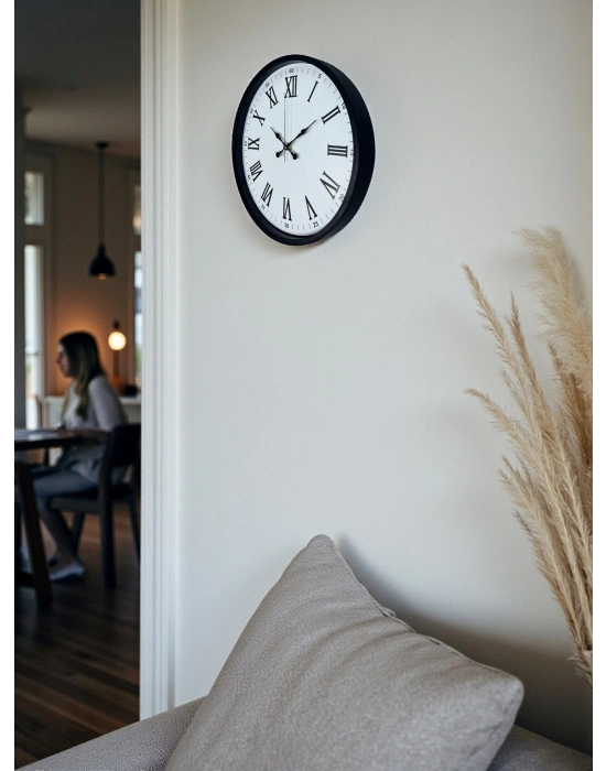 ® 36 Cm Siyah Roma Rakamlı Duvar Saati