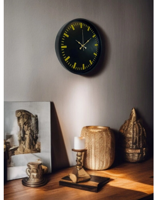 ® 36 Cm Siyah Şık Duvar Saati