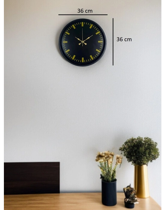 ® 36 Cm Siyah Şık Duvar Saati