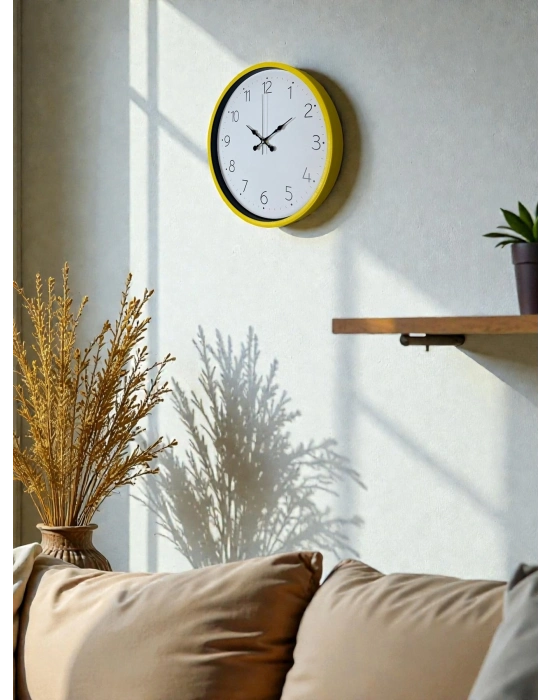® 36 Cm Standart Sarı Duvar Saati