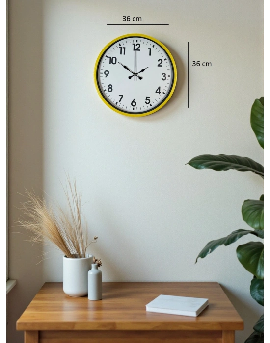 ® 36 Cm Standart Sarı Duvar Saati
