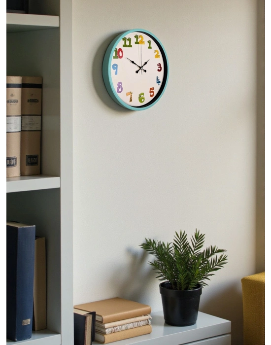 ® 36 Cm Turkuaz Çocuk Odası Duvar Saati