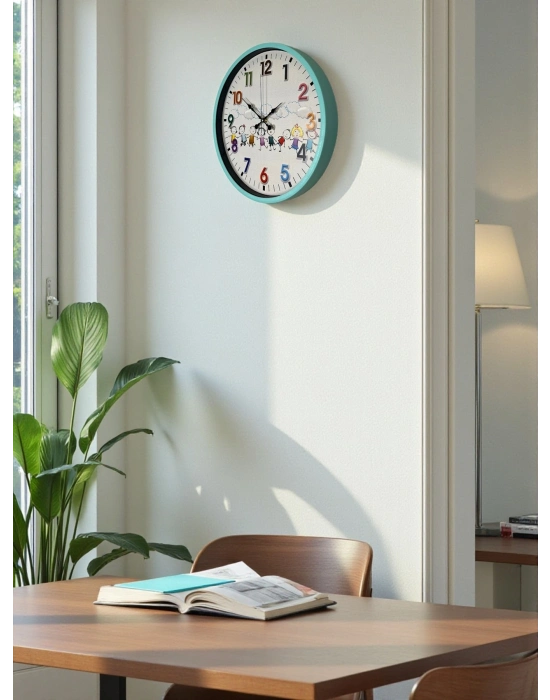 ® 36 Cm Turkuaz Çocuk Odası Duvar Saati