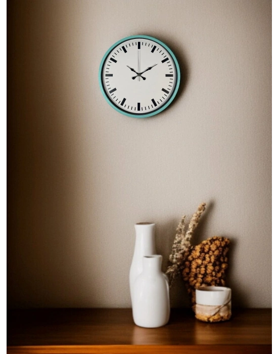 ® 36 Cm Turkuaz Sade Şık Duvar Saati