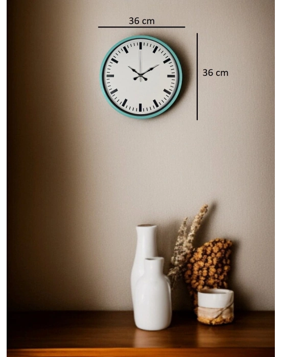 ® 36 Cm Turkuaz Sade Şık Duvar Saati