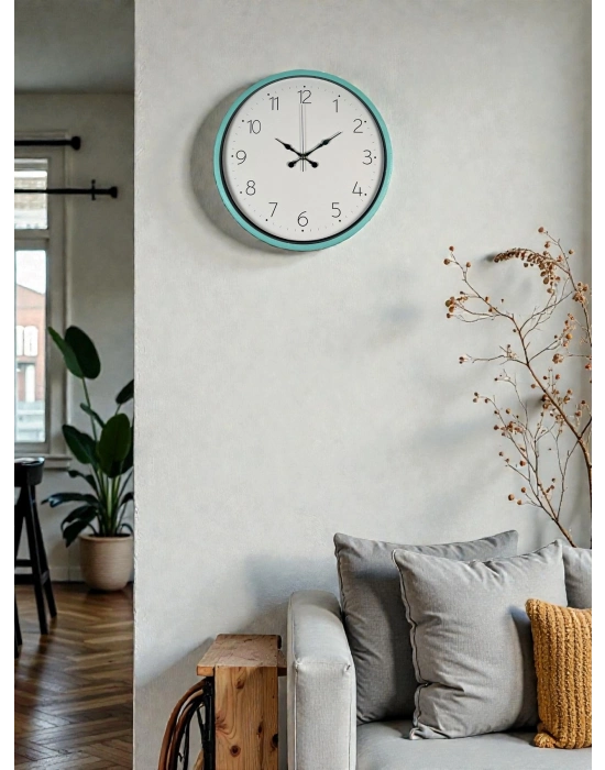 ® 36 Cm Turkuaz Standart Duvar Saati