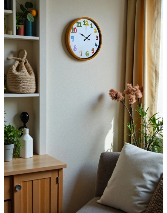 ® 36 Cm Turuncu Çocuk Odası Duvar Saati