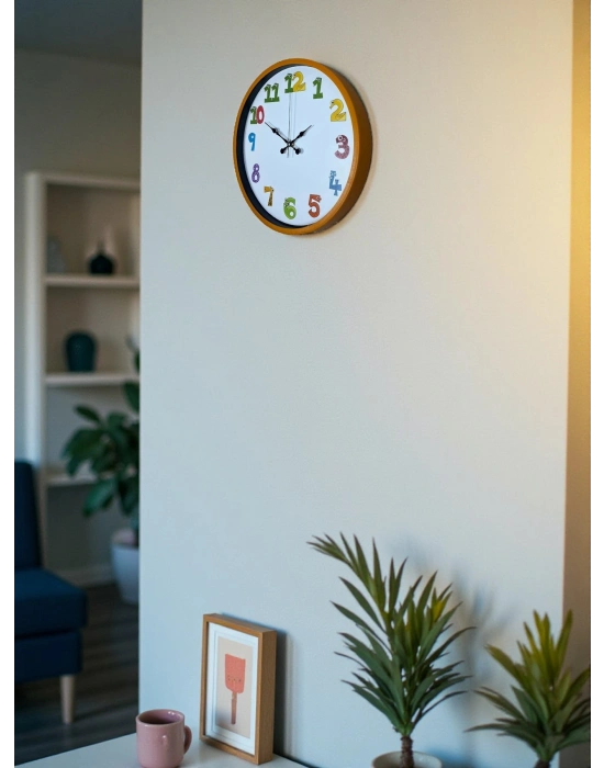 ® 36 Cm Turuncu Çocuk Odası Duvar Saati