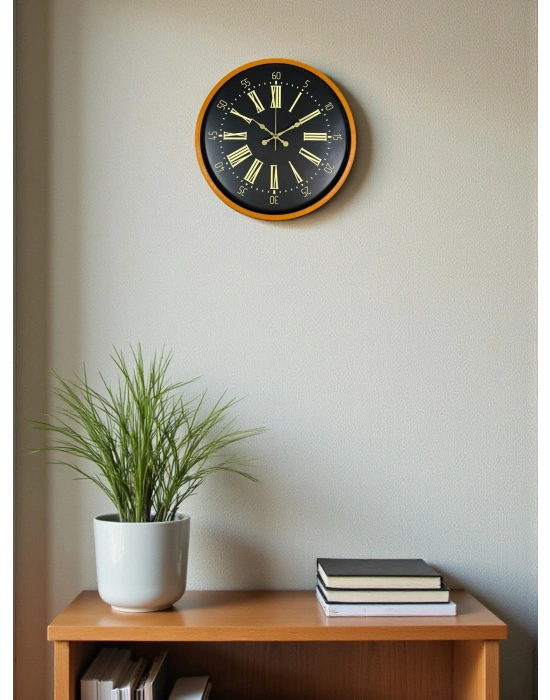 ® 36 Cm Turuncu Dekoratif Duvar Saati