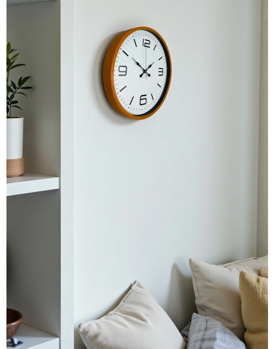® 36 Cm Turuncu Dekoratif Duvar Saati