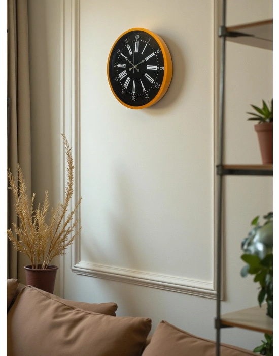 ® 36 Cm Turuncu Dekoratif Duvar Saati